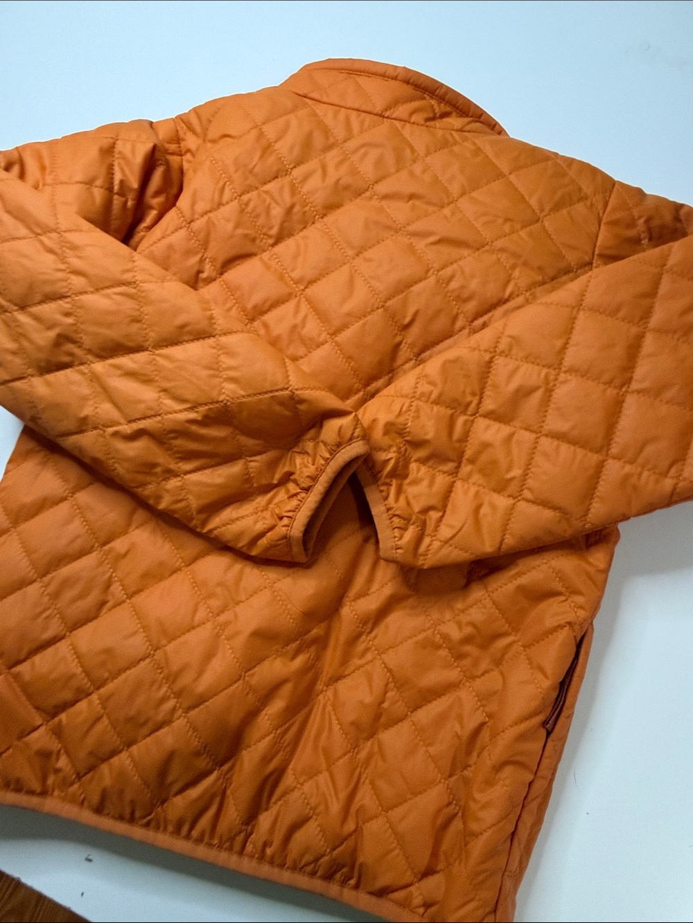 Patagonia Kids Orange Quilted Puffer Jacket with Blue Zip size 5t nwt - Picture 4 of 4